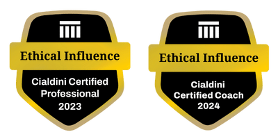 Cialdini Certified Coach badges 2023 2024 Patrick van der Burght