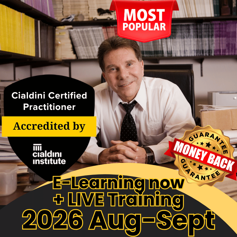 Cialdini Certified Practitioner Course with Live Training Sessions, starting August 2026 - with 100% Money Back Guarantee
