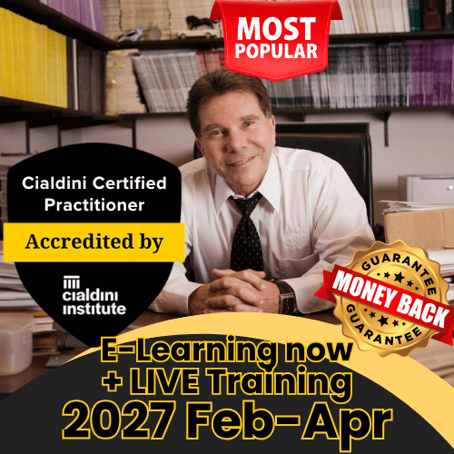 Cialdini Certified Practitioner Course with Live Training Sessions, starting February 2027 - with 100% Money Back Guarantee